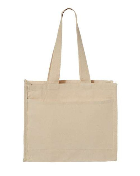 Q-Tees 14L Tote with Contrast-Color Handles Unisex Accessories Bags & Backpacks