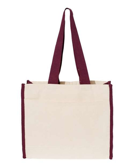 Q-Tees 14L Tote with Contrast-Color Handles Unisex Accessories Bags & Backpacks