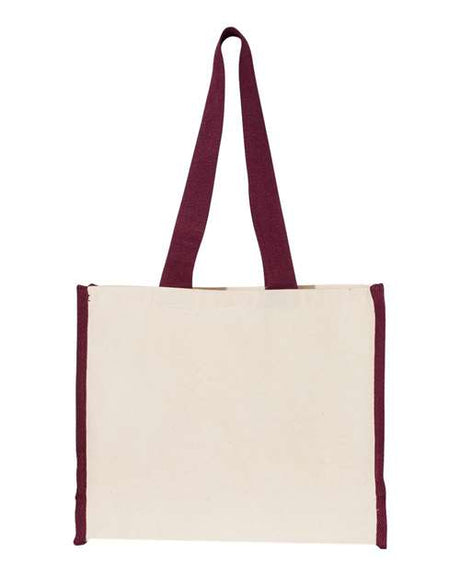 Q-Tees 14L Tote with Contrast-Color Handles Unisex Accessories Bags & Backpacks