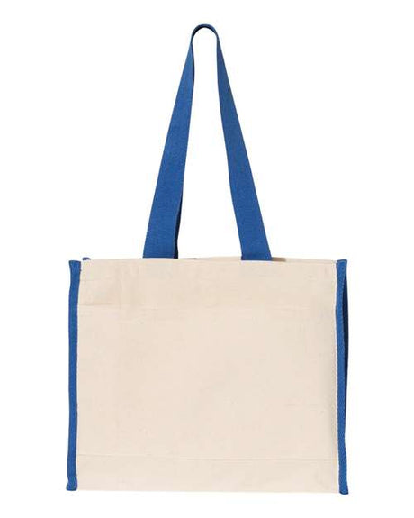 Q-Tees 14L Tote with Contrast-Color Handles Unisex Accessories Bags & Backpacks
