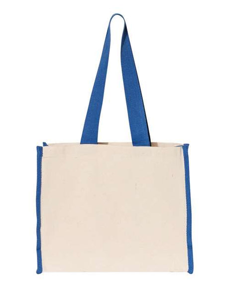 Q-Tees 14L Tote with Contrast-Color Handles Unisex Accessories Bags & Backpacks