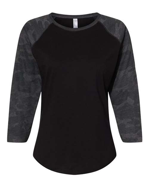 LAT Women's Baseball Fine Jersey Three-Quarter Sleeve Tee LAT