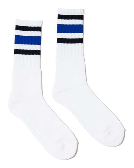 SOCCO USA-Made Striped Crew Socks Unisex Accessories Socks