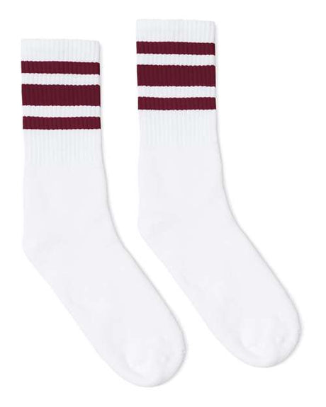 SOCCO USA-Made Striped Crew Socks Unisex Accessories Socks