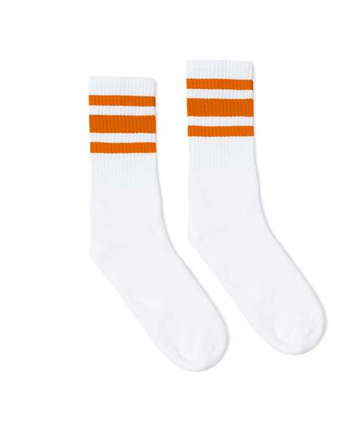 SOCCO USA-Made Striped Crew Socks Unisex Accessories Socks