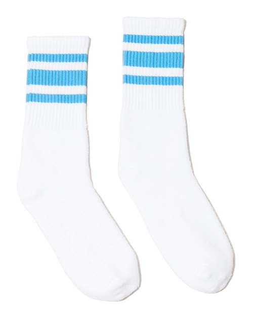 SOCCO USA-Made Striped Crew Socks Unisex Accessories Socks