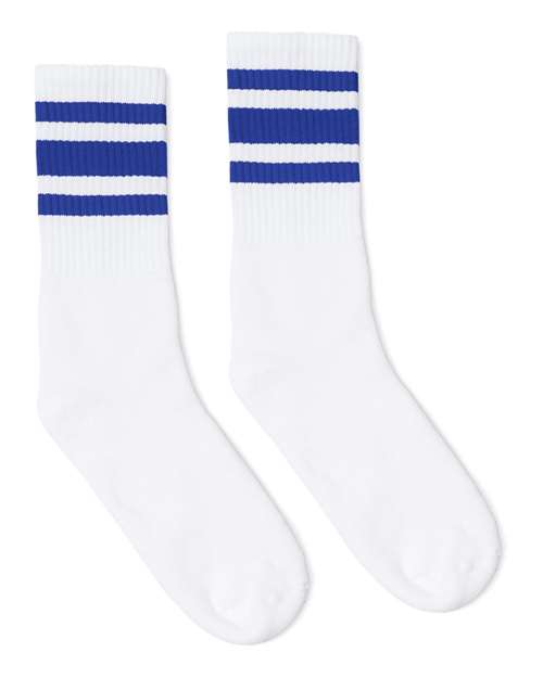 SOCCO USA-Made Striped Crew Socks Unisex Accessories Socks