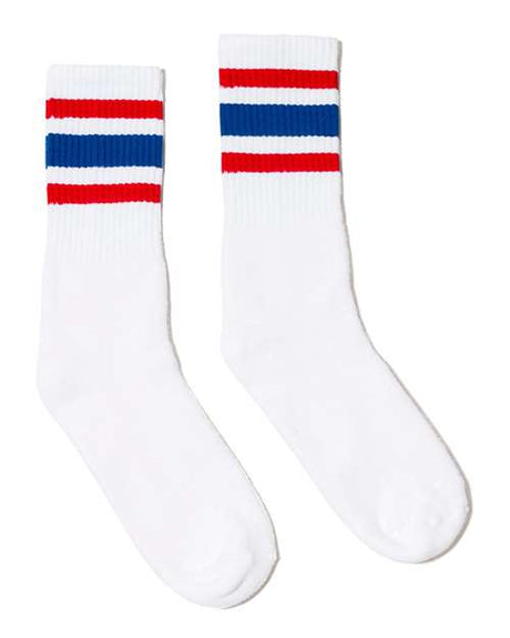 SOCCO USA-Made Striped Crew Socks Unisex Accessories Socks