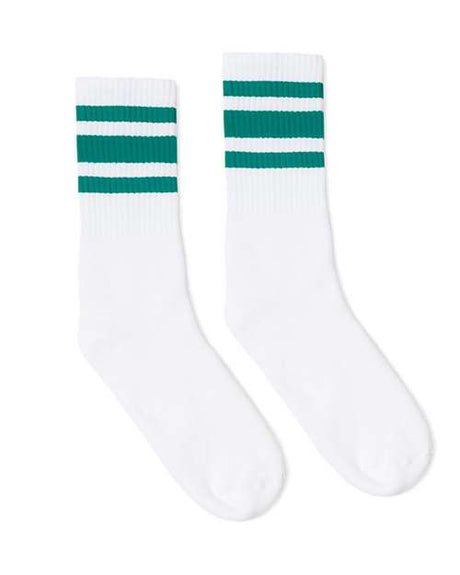 SOCCO USA-Made Striped Crew Socks Unisex Accessories Socks