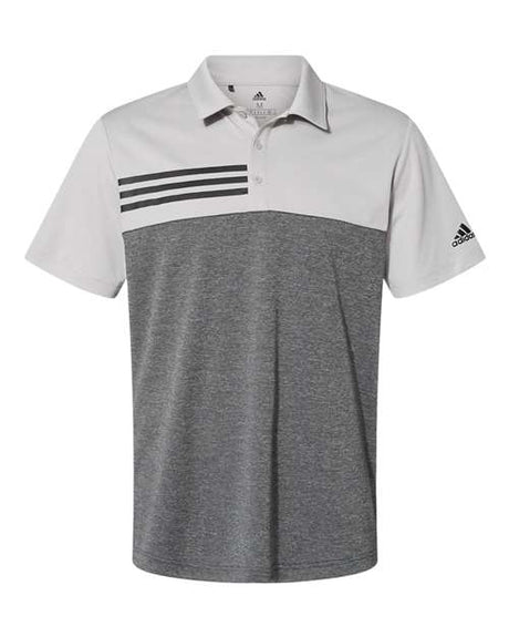 Adidas Men's Heathered Colorblock 3-Stripes Polo Adidas