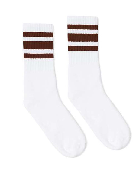 SOCCO USA-Made Striped Crew Socks Unisex Accessories Socks