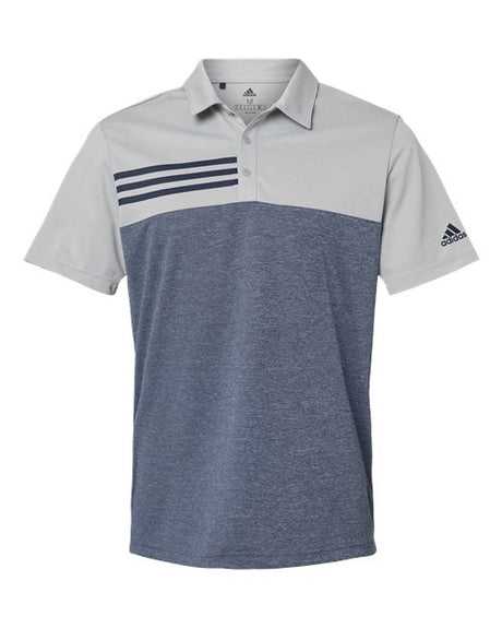 Adidas Men's Heathered Colorblock 3-Stripes Polo Adidas