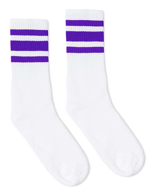 SOCCO USA-Made Striped Crew Socks Unisex Accessories Socks