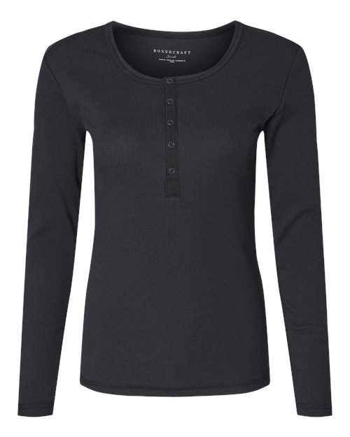 Boxercraft Women's Harper Long Sleeve Henley Womens Apparel Shirts & Tops