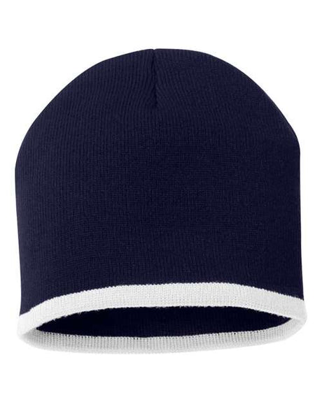 Sportsman 8" Bottom-Striped Knit Beanie Unisex Accessories Hats & Caps