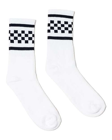 SOCCO USA-Made Checkered Crew Socks Unisex Accessories Socks