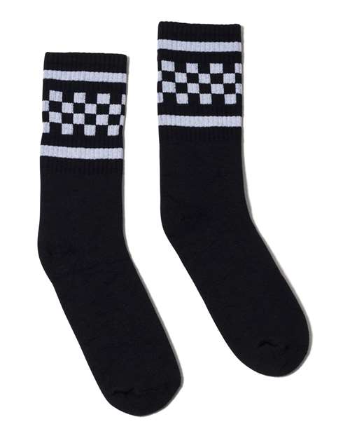 SOCCO USA-Made Checkered Crew Socks Unisex Accessories Socks