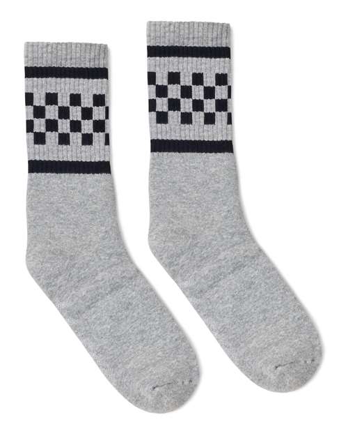 SOCCO USA-Made Checkered Crew Socks Unisex Accessories Socks