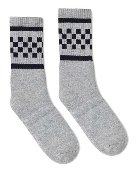 SOCCO USA-Made Checkered Crew Socks Unisex Accessories Socks