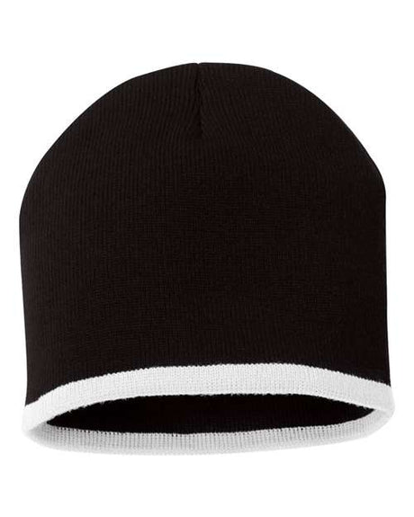 Sportsman 8" Bottom-Striped Knit Beanie Unisex Accessories Hats & Caps