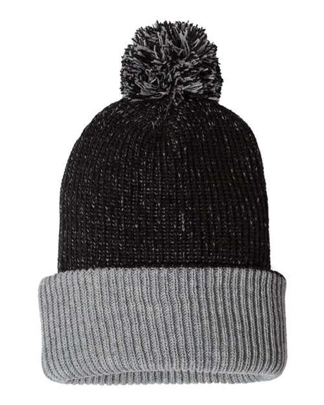 Sportsman 12" Knit Speckled Pom-Pom Beanie Unisex Accessories Hats & Caps