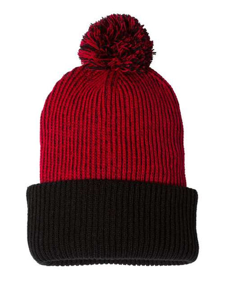 Sportsman 12" Knit Speckled Pom-Pom Beanie Unisex Accessories Hats & Caps