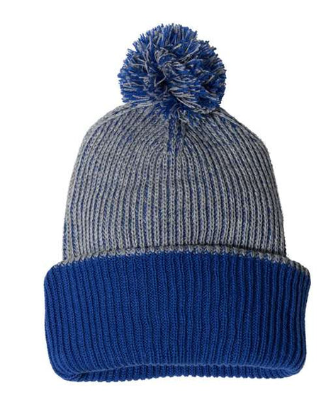 Sportsman 12" Knit Speckled Pom-Pom Beanie Unisex Accessories Hats & Caps