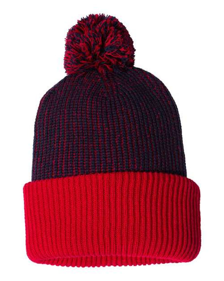 Sportsman 12" Knit Speckled Pom-Pom Beanie Unisex Accessories Hats & Caps