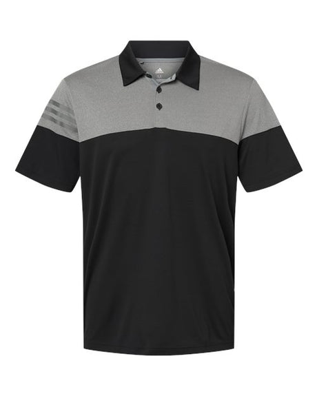 Adidas Men's Heathered 3-Stripes Colorblock Polo Adidas