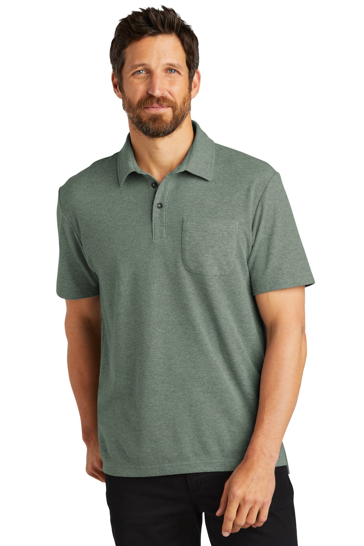 Port Authority Men's C-Free Cotton Blend Pique Pocket Polo Mens Apparel Shirts & Tops