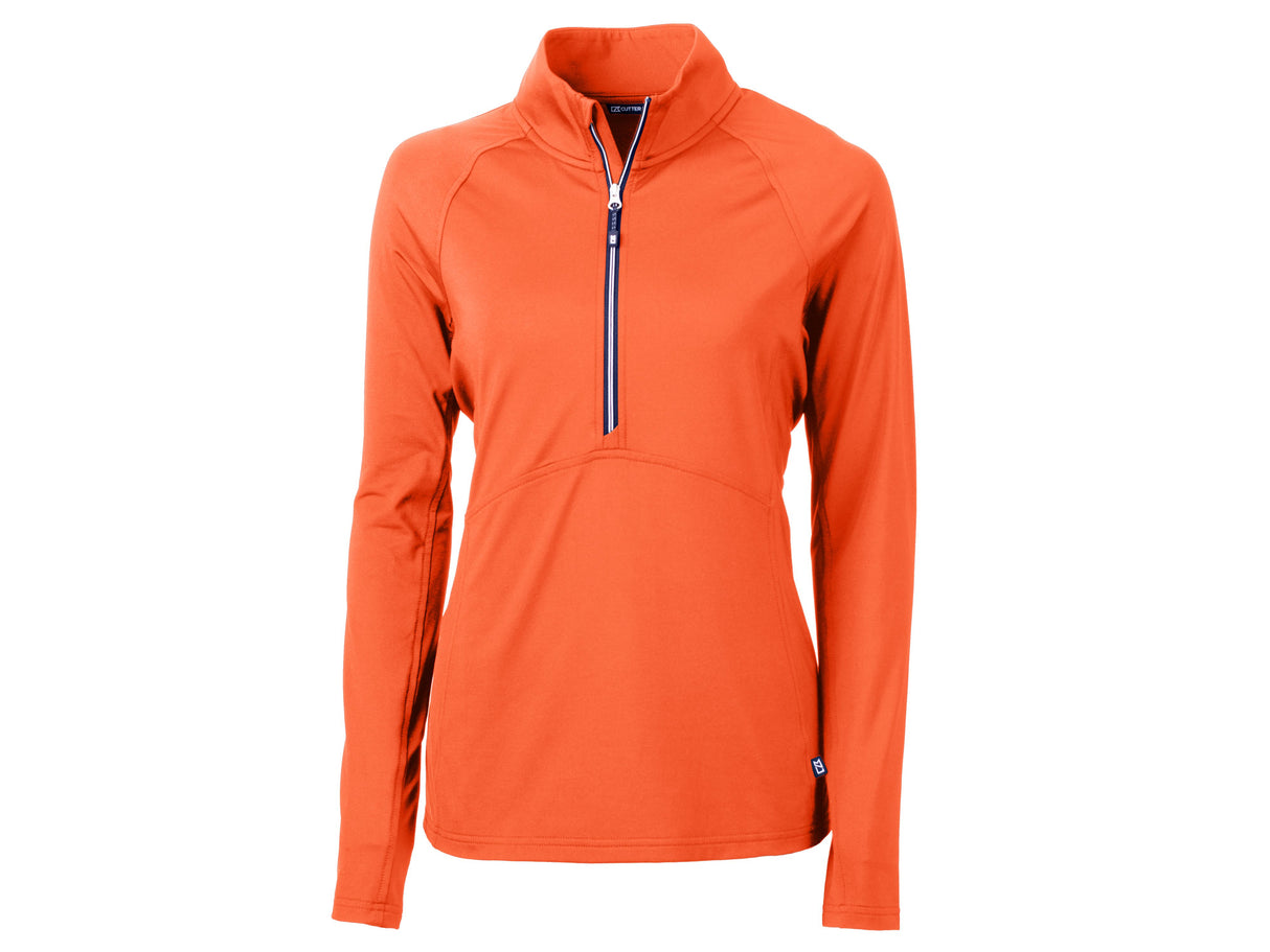 Cutter & Buck Adapt Eco Knit Stretch Recycled Womens Half Zip Pullover Womens Apparel Sweatshirts & Fleece
