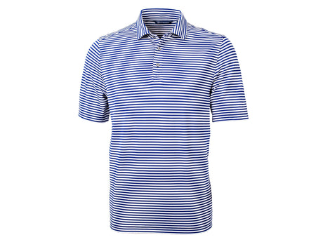 Cutter & Buck Virtue Eco Pique Stripe Recycled Mens Big and Tall Polo Mens Apparel Shirts & Tops
