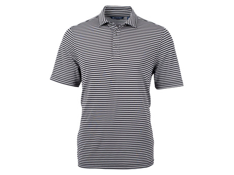 Cutter & Buck Virtue Eco Pique Stripe Recycled Mens Big and Tall Polo Mens Apparel Shirts & Tops