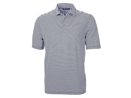 Cutter & Buck Virtue Eco Pique Stripe Recycled Mens Big and Tall Polo Mens Apparel Shirts & Tops