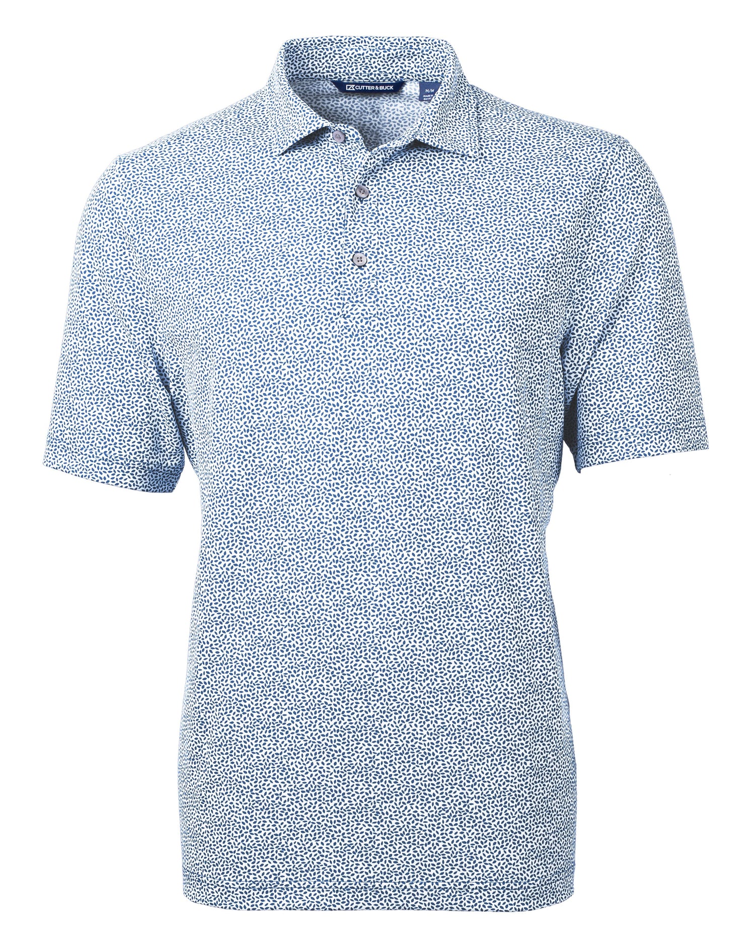 Cutter & Buck Virtue Eco Pique Botanical Print Recycled Mens Polo Cutter & Buck