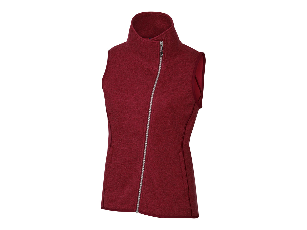 Cutter & Buck Mainsail Sweater-Knit Womens Full Zip Vest Womens Apparel Jackets & Vests