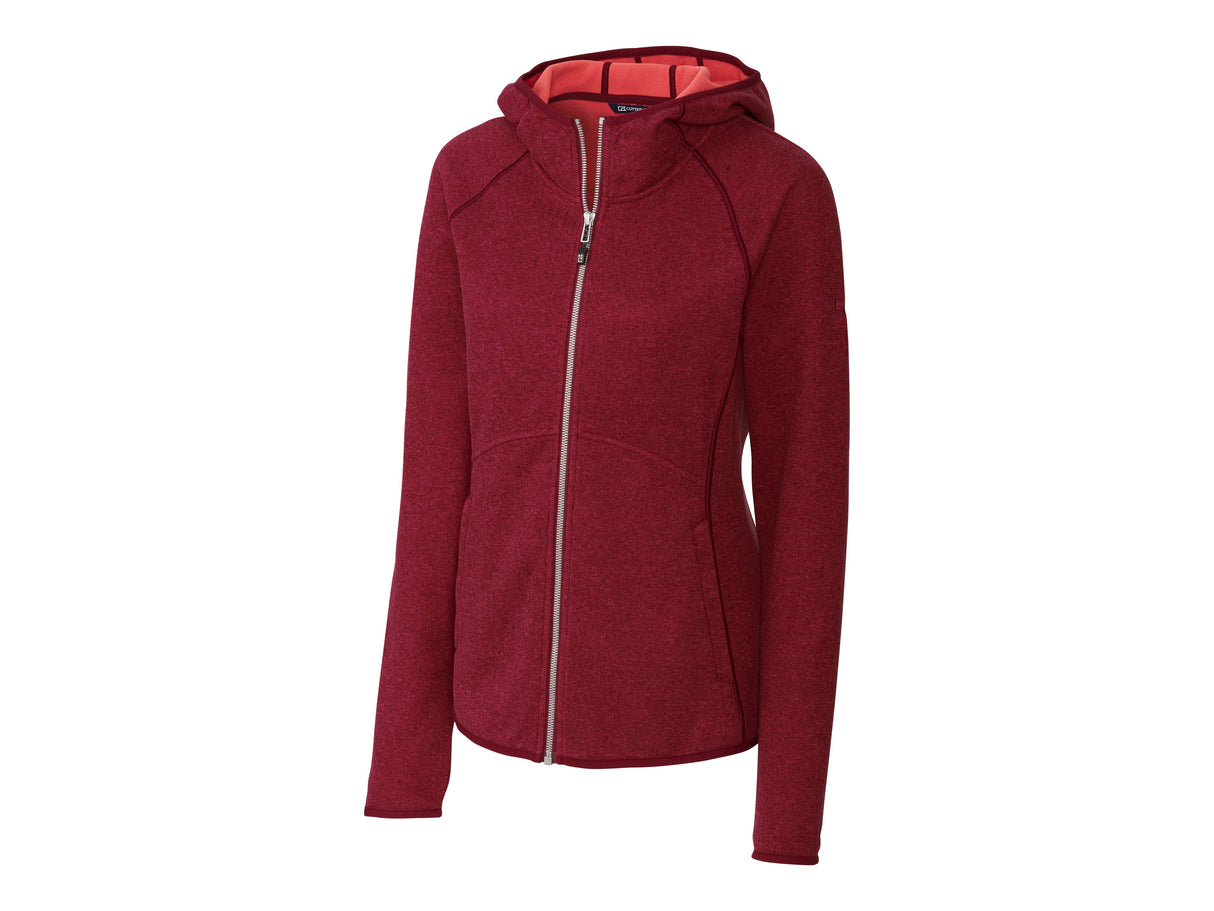 Cutter & Buck Mainsail Sweater-Knit Hoodie Womens Full Zip Jacket Womens Apparel Jackets & Vests