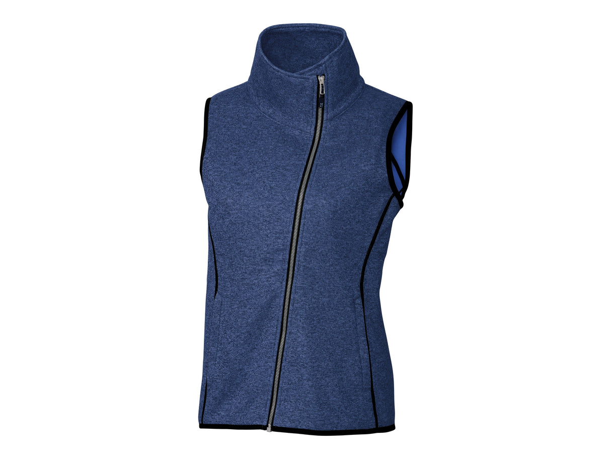 Cutter & Buck Mainsail Sweater-Knit Womens Full Zip Vest Womens Apparel Jackets & Vests