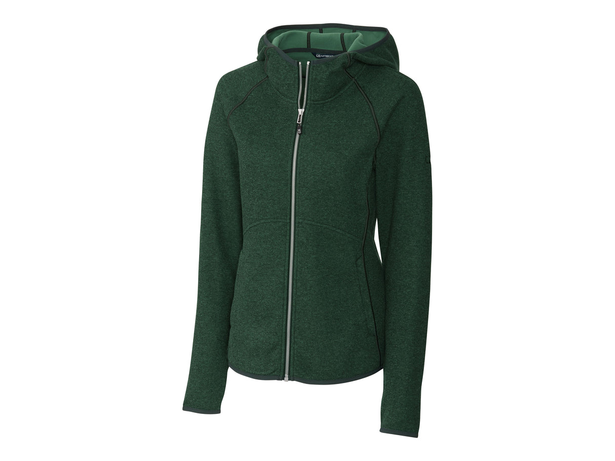 Cutter & Buck Mainsail Sweater-Knit Hoodie Womens Full Zip Jacket Womens Apparel Jackets & Vests