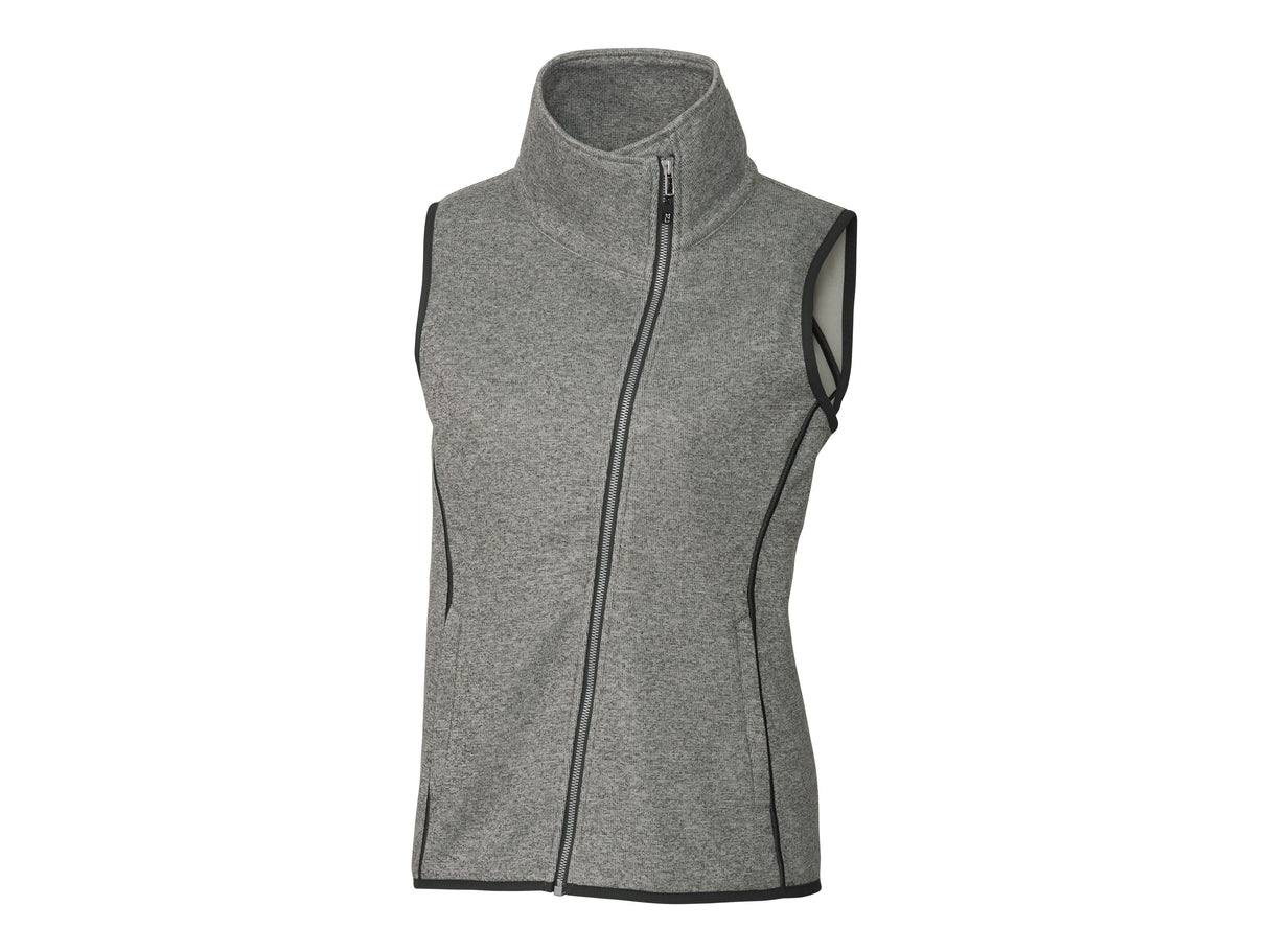 Cutter & Buck Mainsail Sweater-Knit Womens Full Zip Vest Womens Apparel Jackets & Vests