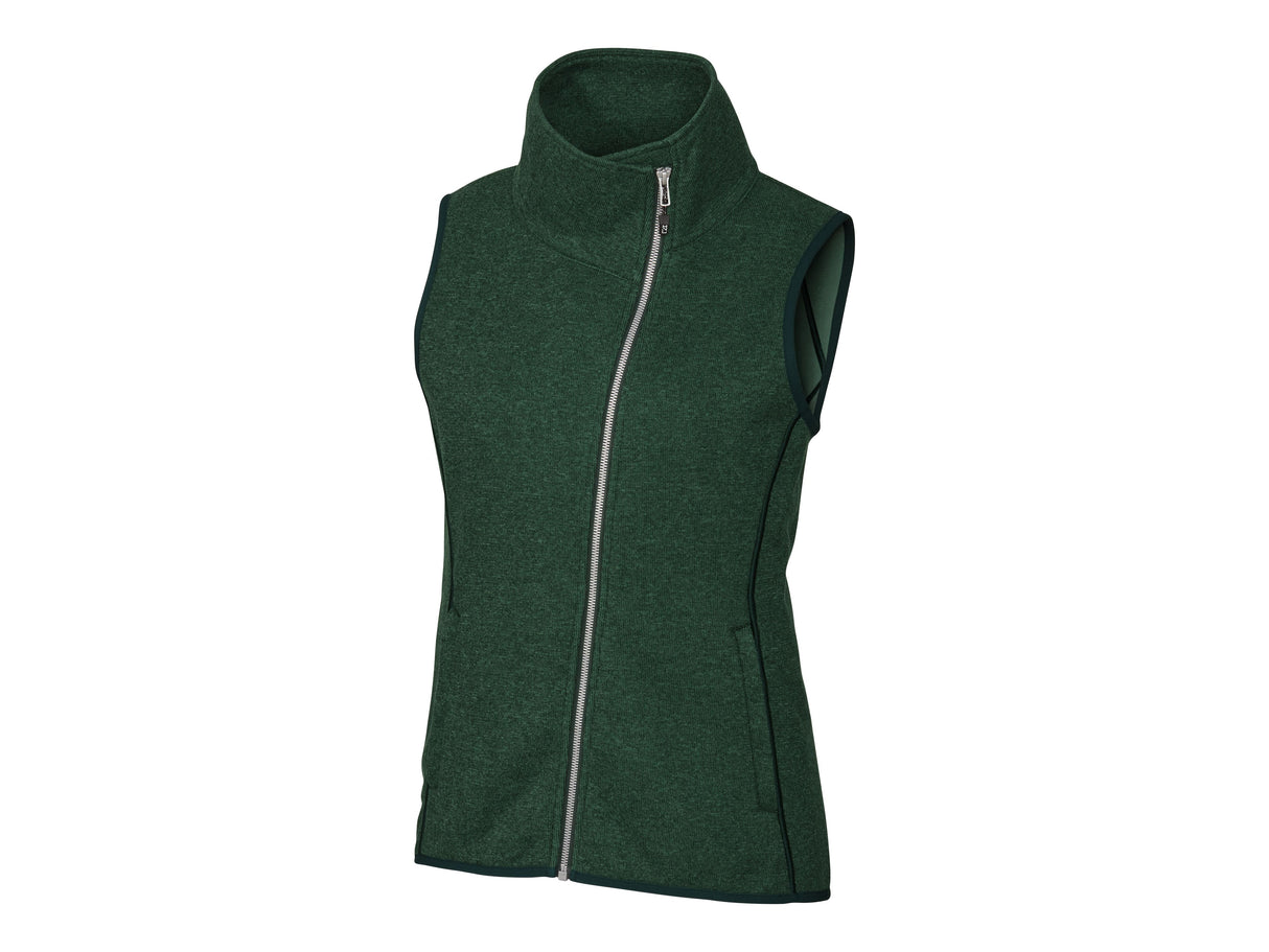 Cutter & Buck Mainsail Sweater-Knit Womens Full Zip Vest Womens Apparel Jackets & Vests