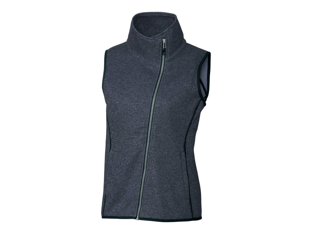 Cutter & Buck Mainsail Sweater-Knit Womens Full Zip Vest Womens Apparel Jackets & Vests