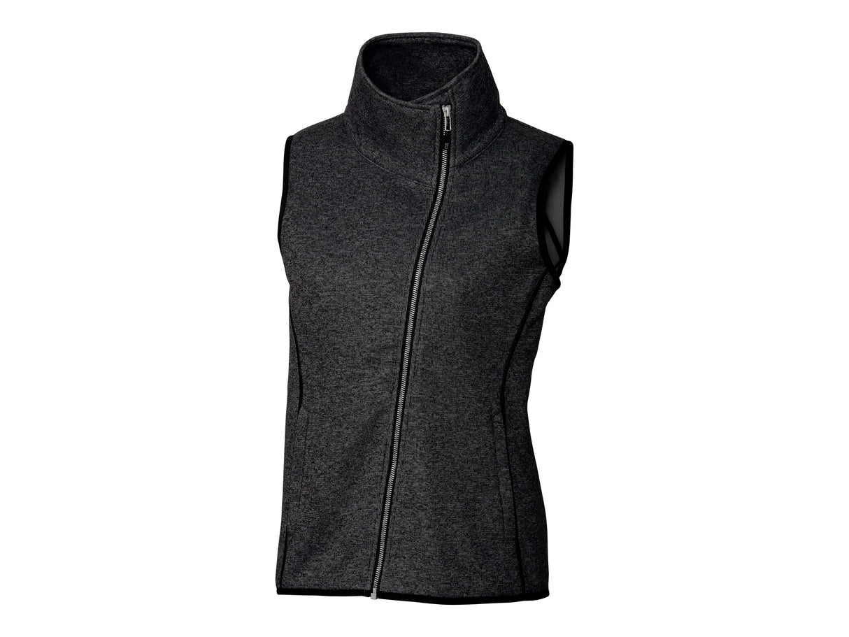 Cutter & Buck Mainsail Sweater-Knit Womens Full Zip Vest Womens Apparel Jackets & Vests