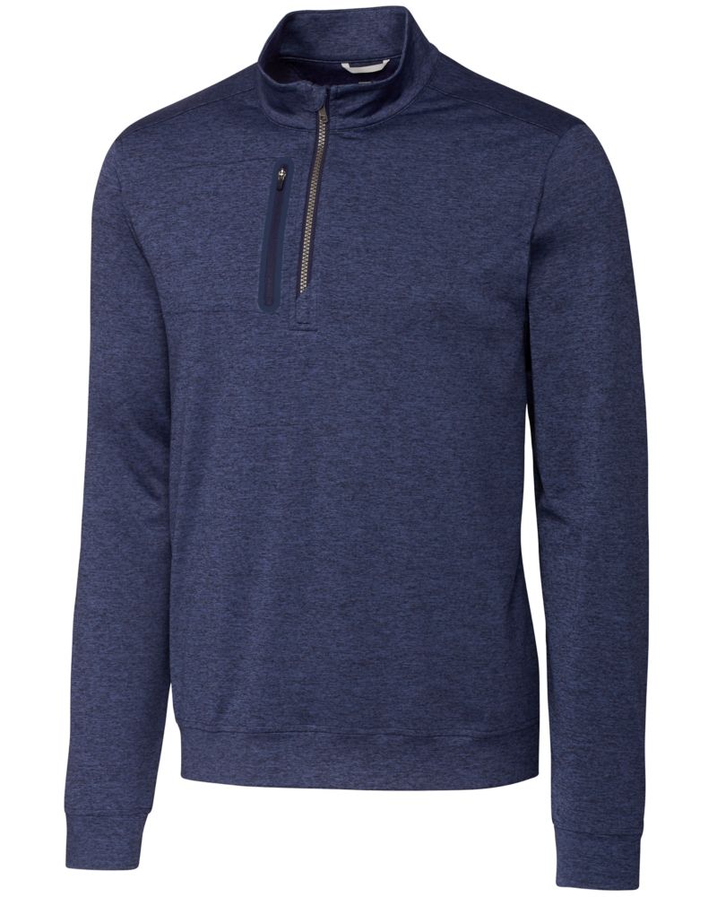 Cutter & Buck Stealth Heathered Quarter Zip Mens Pullover Mens Apparel Sweatshirts & Fleece