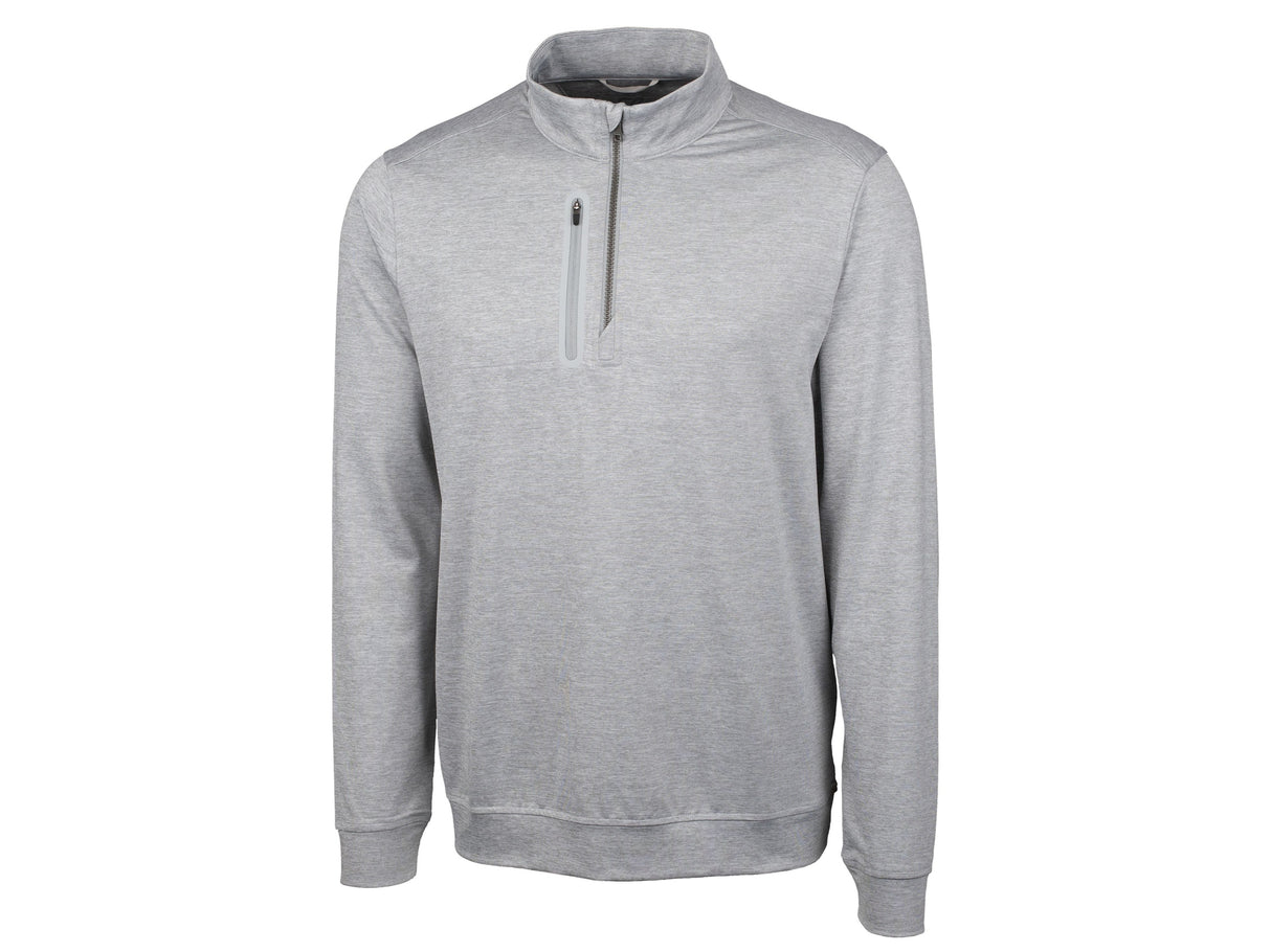 Cutter & Buck Stealth Heathered Quarter Zip Mens Pullover Mens Apparel Sweatshirts & Fleece