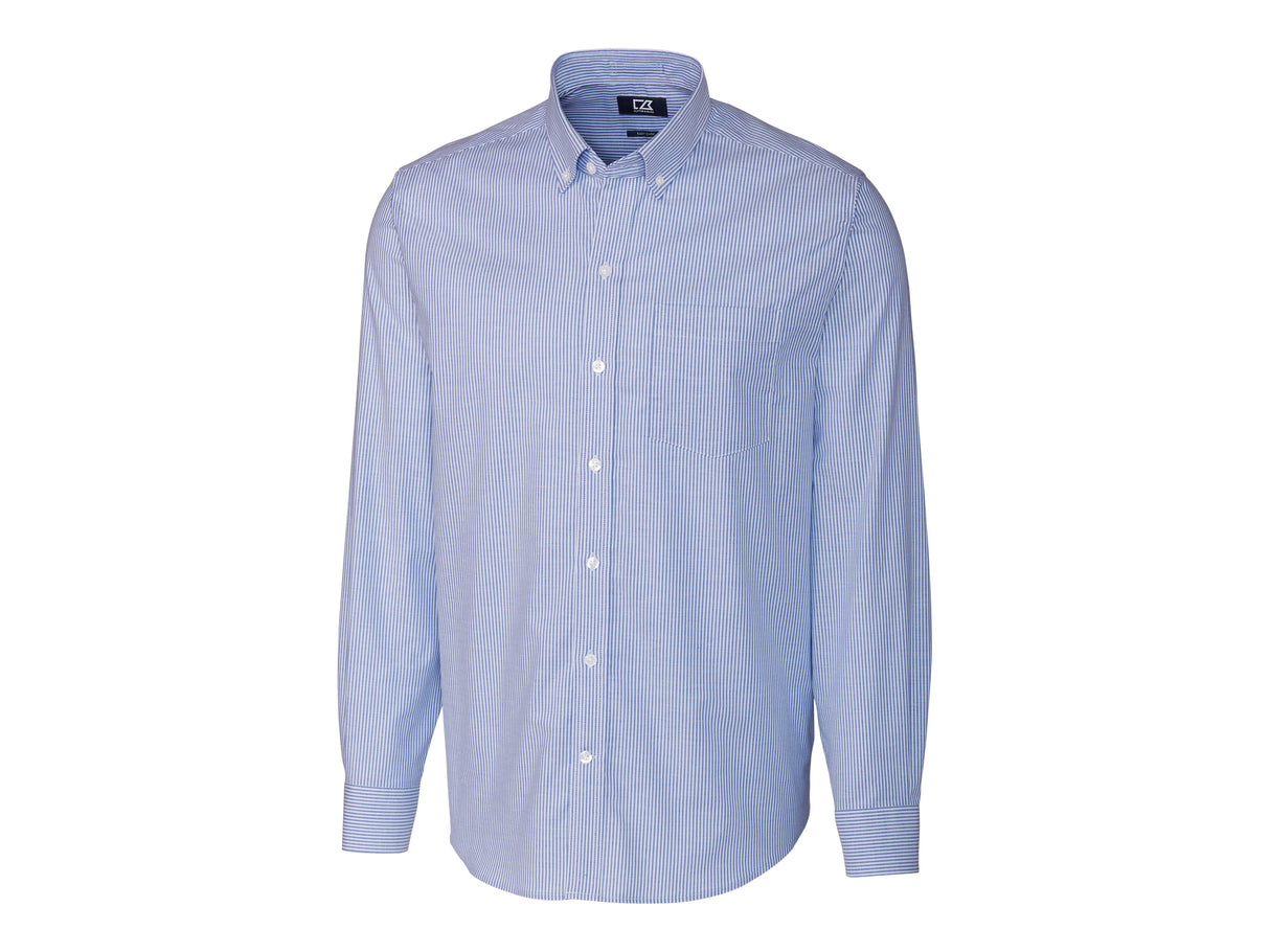 Cutter & Buck Stretch Oxford Stripe Mens Big and Tall Long Sleeve Dress Shirt Mens Apparel Shirts & Tops