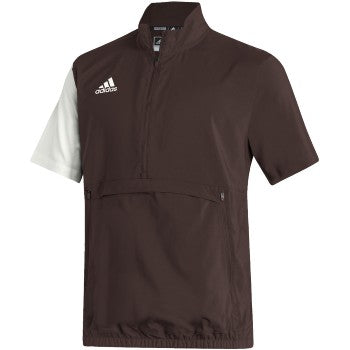 adidas Mens Stadium 1/4 Zip Woven Short Sleeve Golf Top Mens Apparel Shirts & Tops