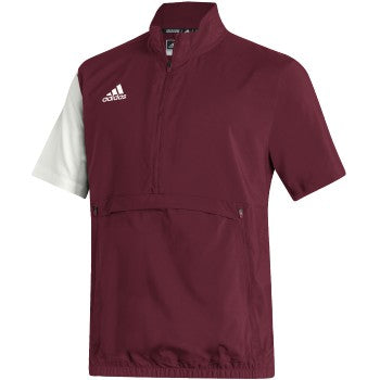 adidas Mens Stadium 1/4 Zip Woven Short Sleeve Golf Top Mens Apparel Shirts & Tops