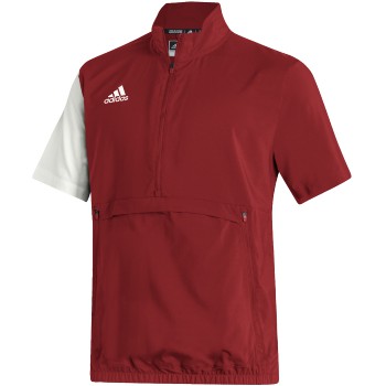 adidas Mens Stadium 1/4 Zip Woven Short Sleeve Golf Top Mens Apparel Shirts & Tops