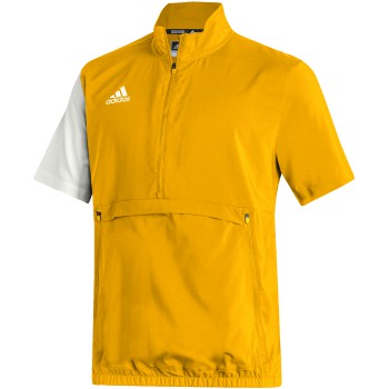 adidas Mens Stadium 1/4 Zip Woven Short Sleeve Golf Top Mens Apparel Shirts & Tops